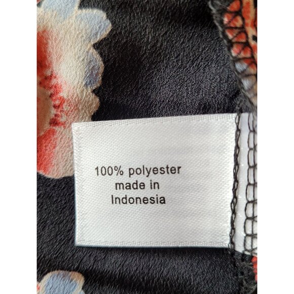 Lane Bryant Womens Floral Tie-Neck Blouse 22/24 Plus Size Long Sleeve Polyester - Picture 6 of 7